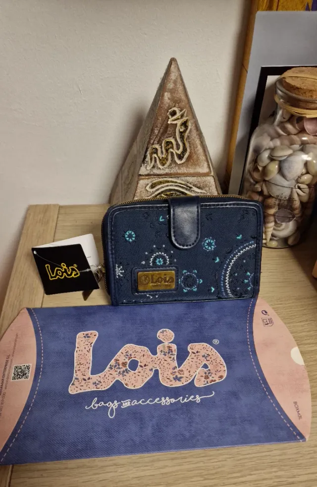 Monedero Lois azul estampado
