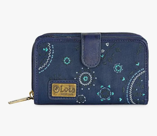 Monedero Lois azul estampado