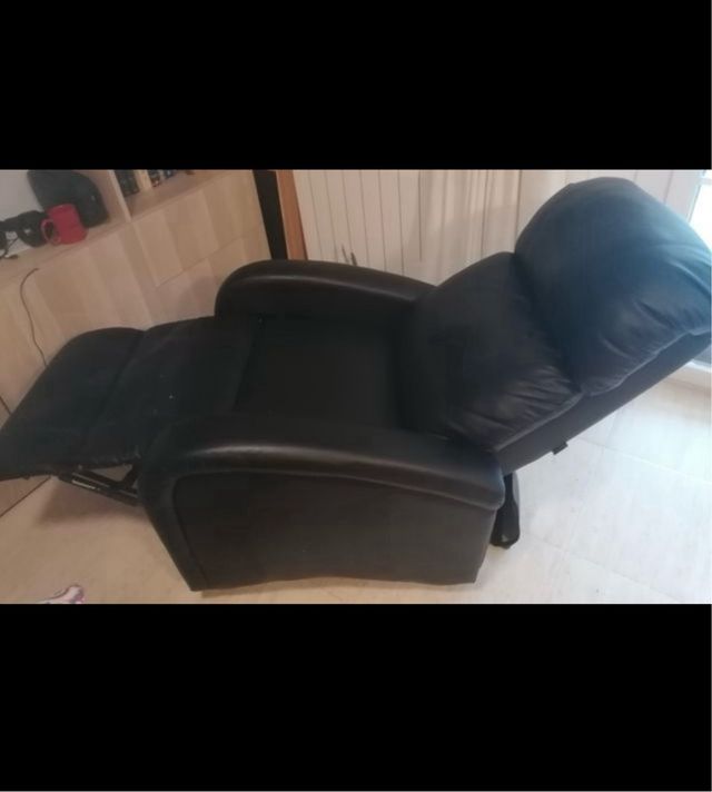 Sofá polipiel de masajes y reclinable