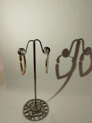 Pendientes Aro Triángulo Plata