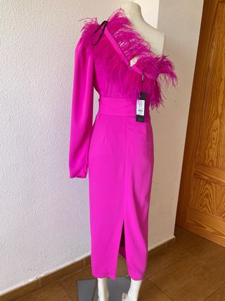 Vestido Matilde Cano Talla 42 Fucsia