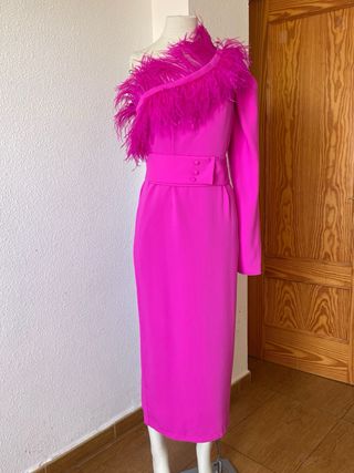 Vestido Matilde Cano Talla 42 Fucsia