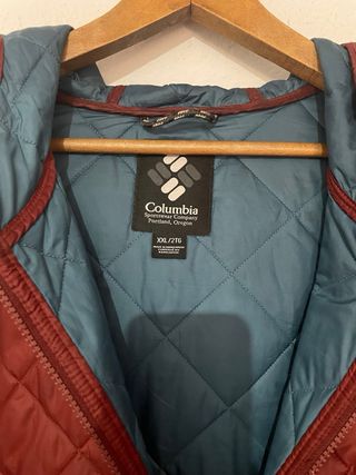 Chaqueta Columbia Roja Acolchada CapuchaHombre XXL