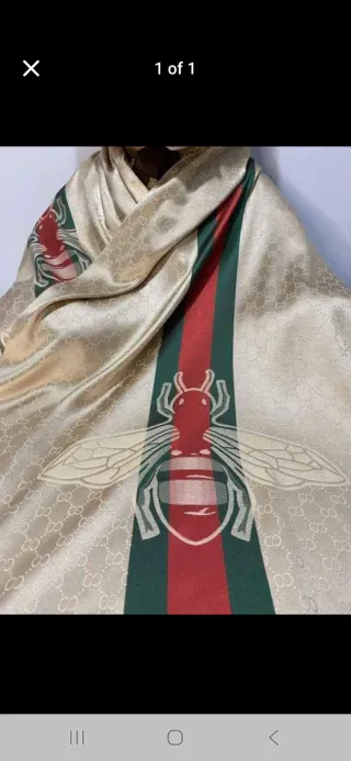 Bufanda Gucci Abeja Roja y Verde