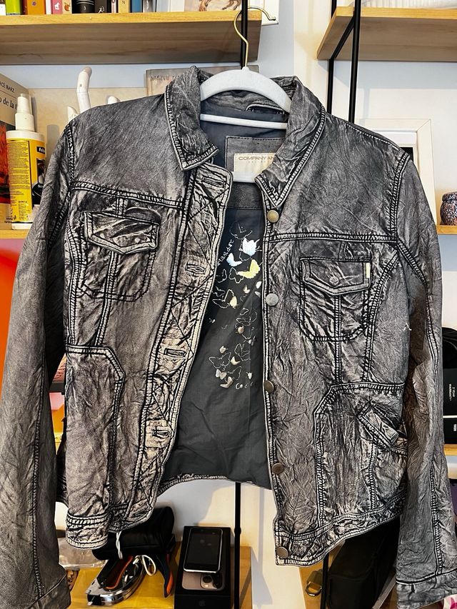 Cazadora efecto cuero vaquera COMPANY AND