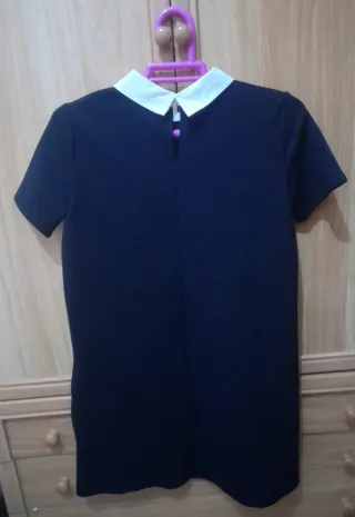 Vestido Zara Negro con Cuello Blanco