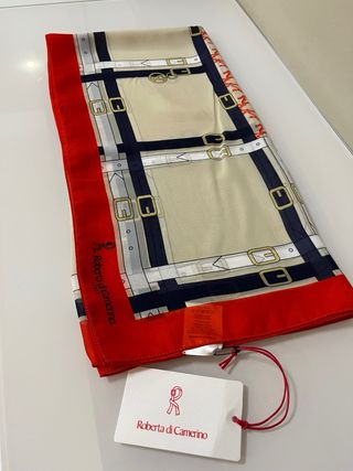 Foulard Roberta di Camerino Beige Rosso