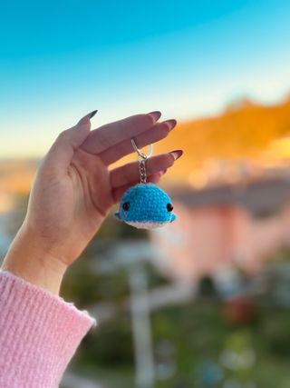 Portachiavi balena fatto a mano