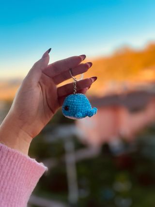 Portachiavi balena fatto a mano