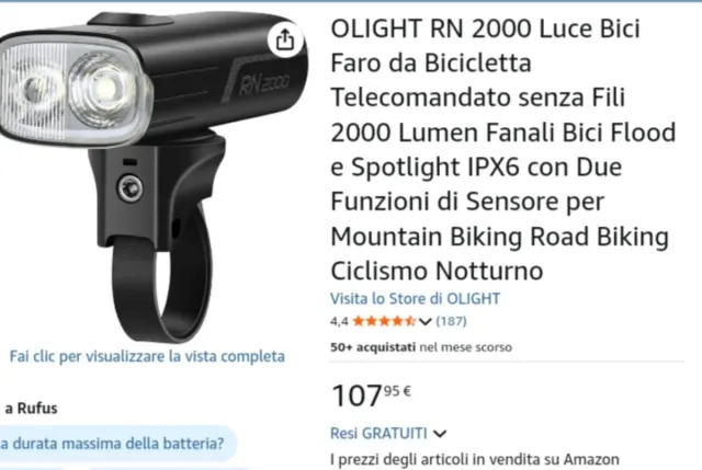 Olight RN 2000 Luce Bicicletta nuova 
