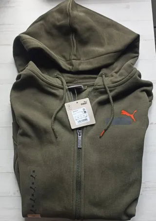 Chaqueta Puma con capucha verde talla M