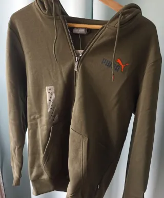 Chaqueta Puma con capucha verde talla M