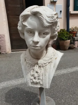 2 sculture gesso antiche bambine