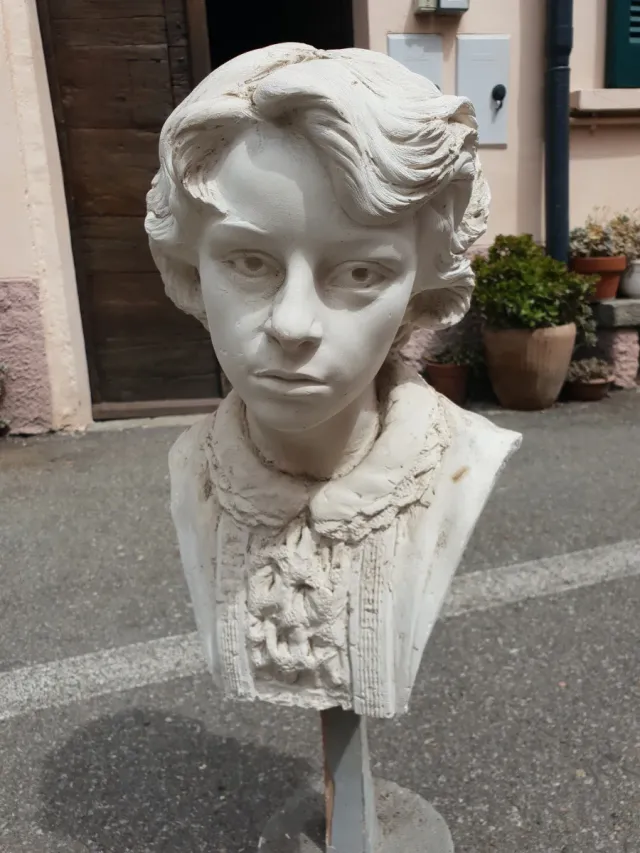 2 sculture gesso antiche bambine