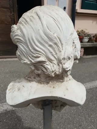 2 sculture gesso antiche bambine