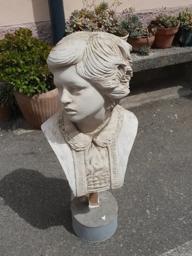 2 sculture gesso antiche bambine