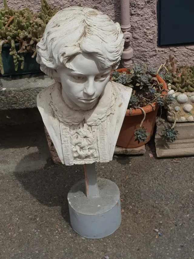 2 sculture gesso antiche bambine