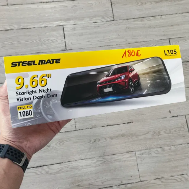 Dash cam de 9.66" Steel Mate con visión nocturna