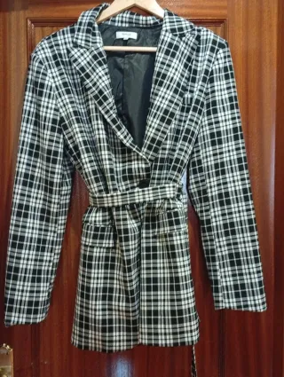 Americana cuadros blanco y negro