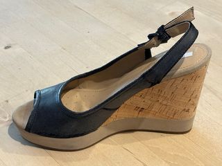 Geox Cuña Piel Gris azulado y Beige