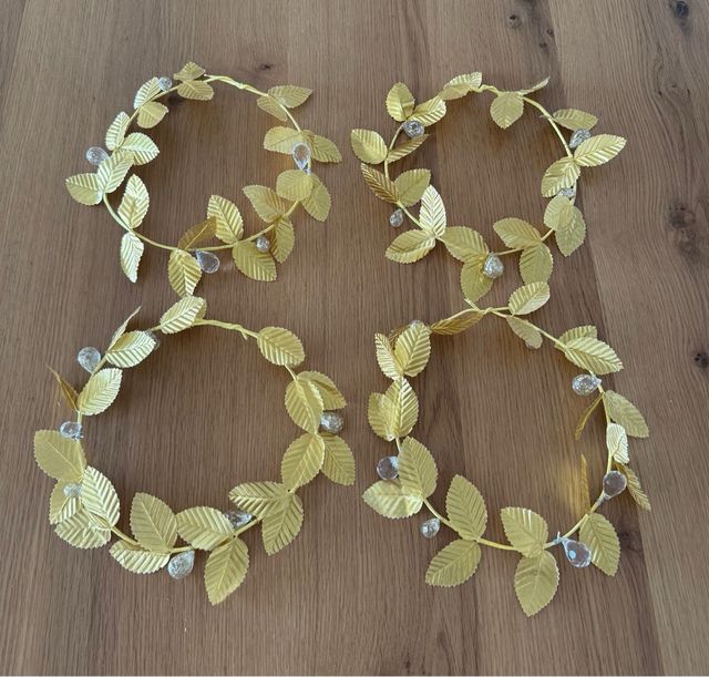 4 Diademas Griegas Doradas ( sin marca )