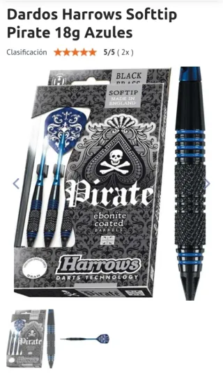 Dardos Harrows Pirate Softtip 18g Azules