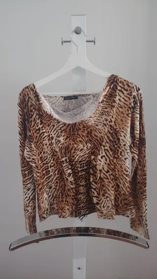 Maglia/Top Tigrato Manica Lunga Taglia XL