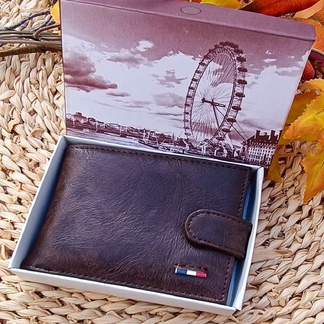 CARTERA BILLETERA MONEDERO TARJETERO INGLÉS MARRÓN