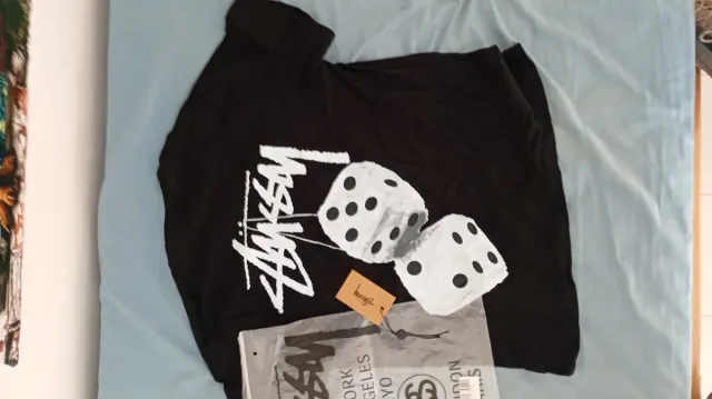 Camiseta Stussy Talla M Negra Blanca