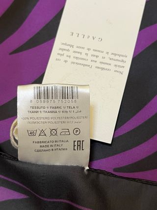 Foulard Gaelle Paris Zebra Viola Nero