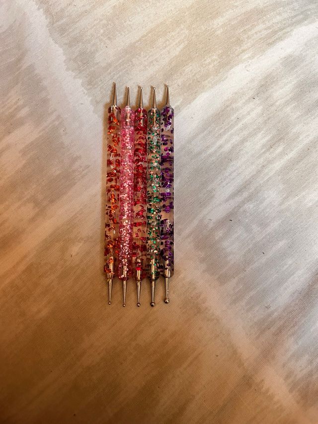 Set 5 Pinceles Uñas Glitter