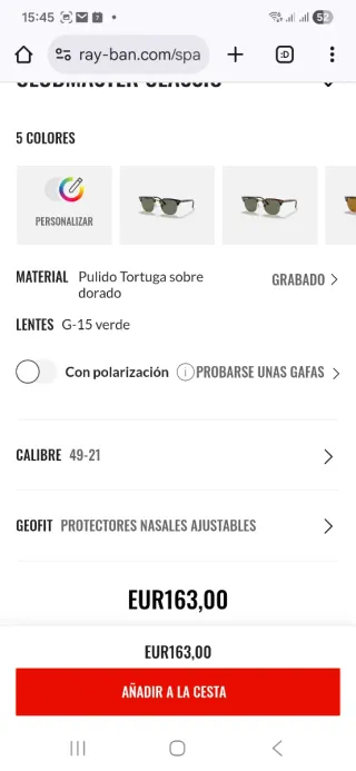 Gafas de sol Ray-Ban Clubmaster RB3016