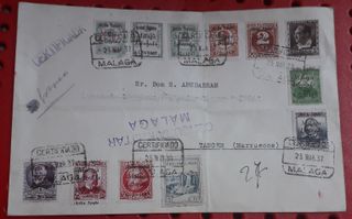 Spagna 1937 Lettera Malaga-Tangeri Guerra Civile