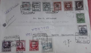 Spagna 1937 Lettera Malaga-Tangeri Guerra Civile