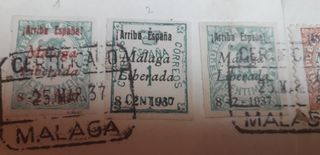 Spagna 1937 Lettera Malaga-Tangeri Guerra Civile