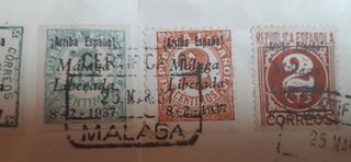Spagna 1937 Lettera Malaga-Tangeri Guerra Civile