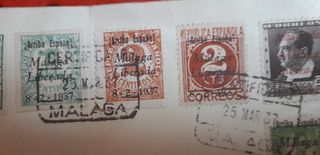 Spagna 1937 Lettera Malaga-Tangeri Guerra Civile