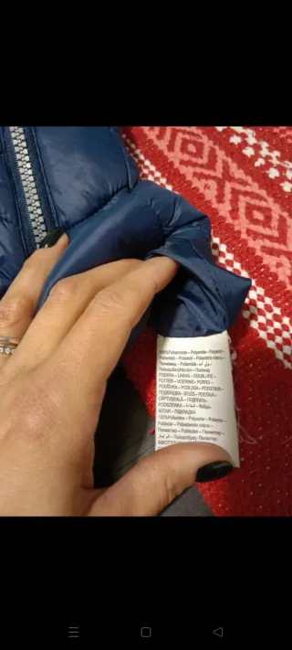 Giubbotto imbottito blu con cappuccio