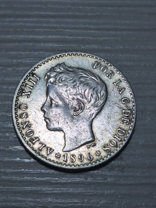 Rara moneda de 50 Centimos Alfonso XIII 1896