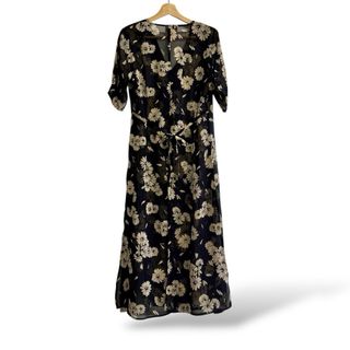 Talla L - Kimono floral y vestido negro