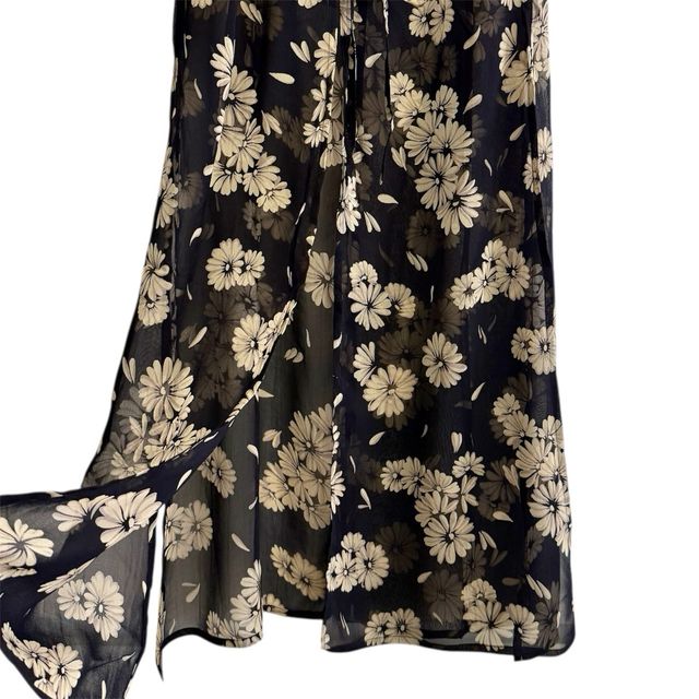 Talla L - Kimono floral y vestido negro