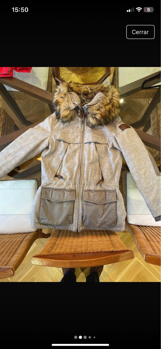 Abrigo Napapijri gris con chaleco interior