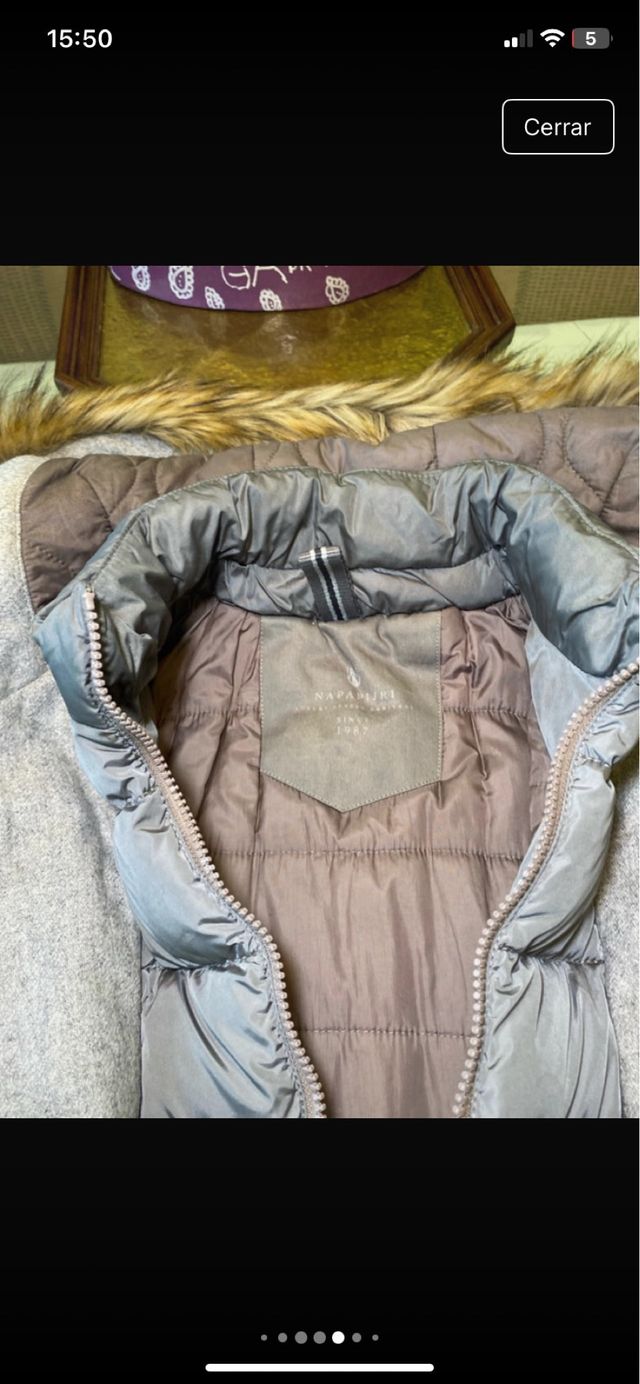 Abrigo Napapijri gris con chaleco interior