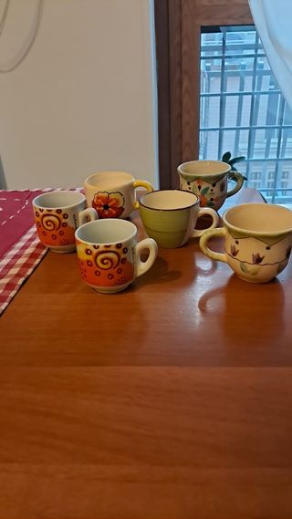 Set 6 Tazzine Caffè Ceramica Multicolor
