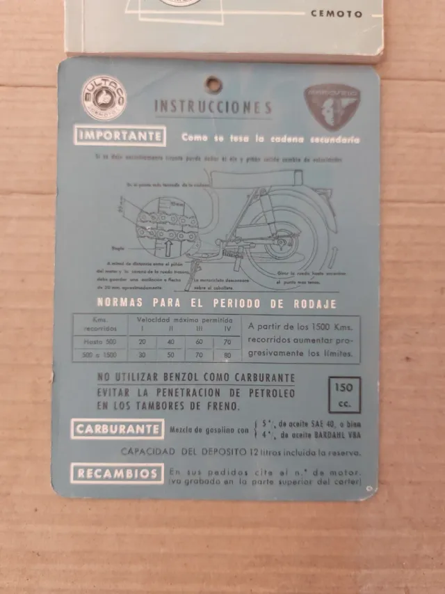 Manual  motocicletas BULTACO  MERCURIO 155