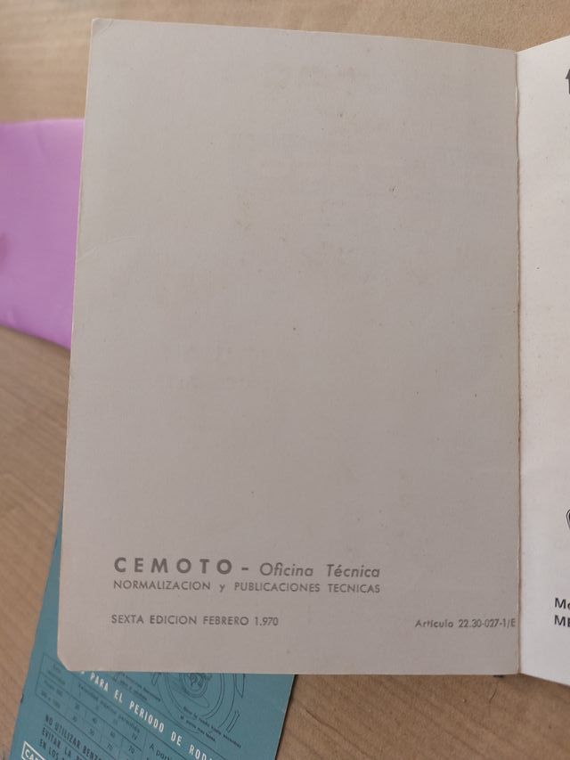 Manual  motocicletas BULTACO  MERCURIO 155