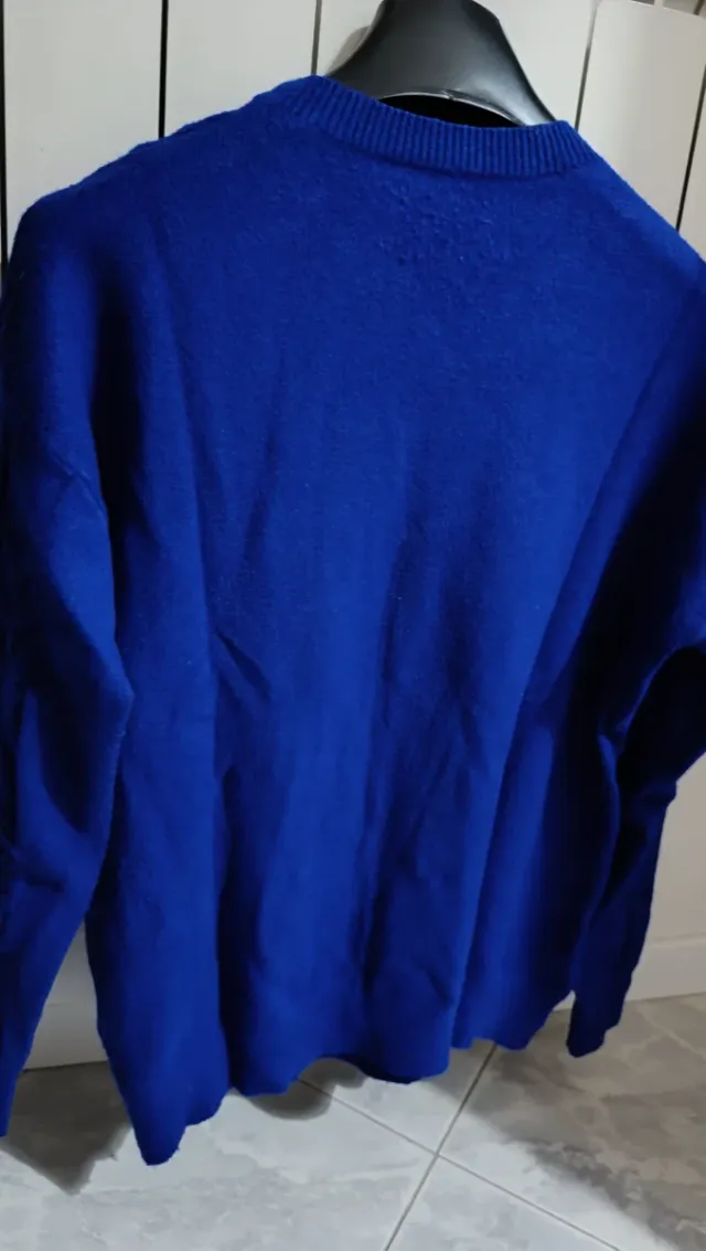 Pullover donna blu con perline