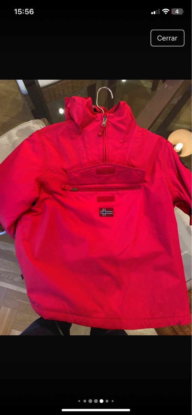 Abrigo Napapijri Mujer Rojo con Capucha