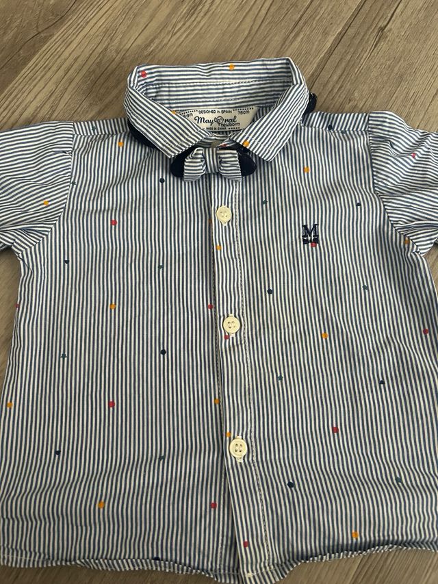 Camisa bebé rayas con pajarita