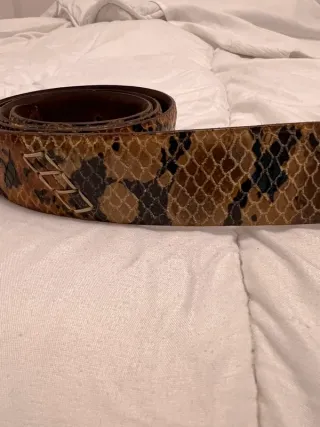 Cinturón de cuero auténtico estampado serpiente